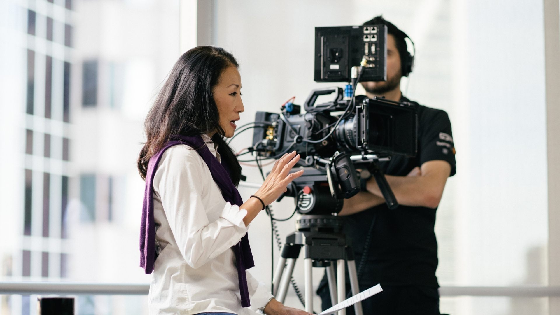Fractional CMO for healthcare-christy hui-working on set-brand videos-brainlush life sciences marketing